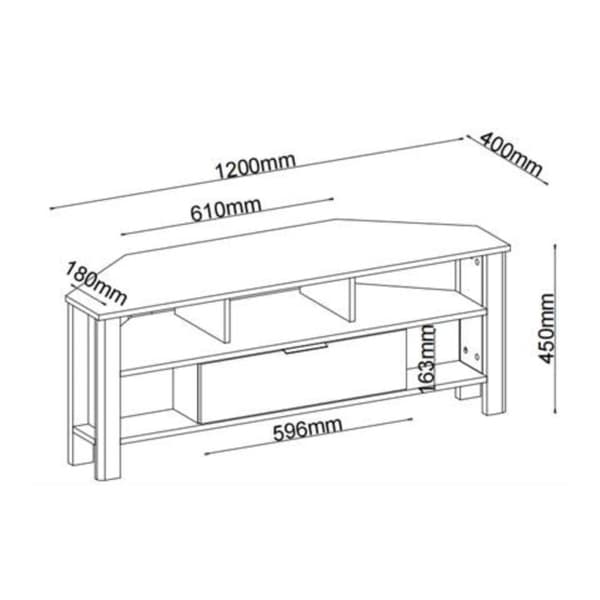 Hörn TV-enhet 1 Låda Ek Dekor - L120 cm