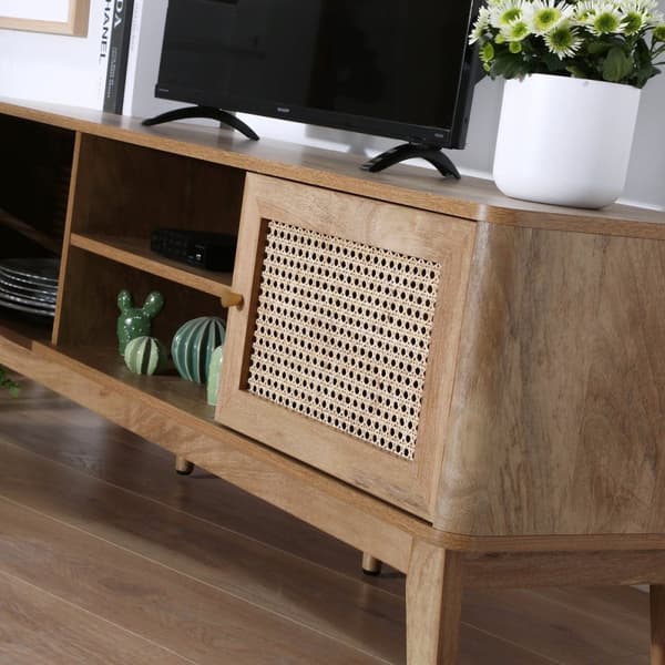 2-dörrars rottingrör TV-enhet L140 cm - PALMO