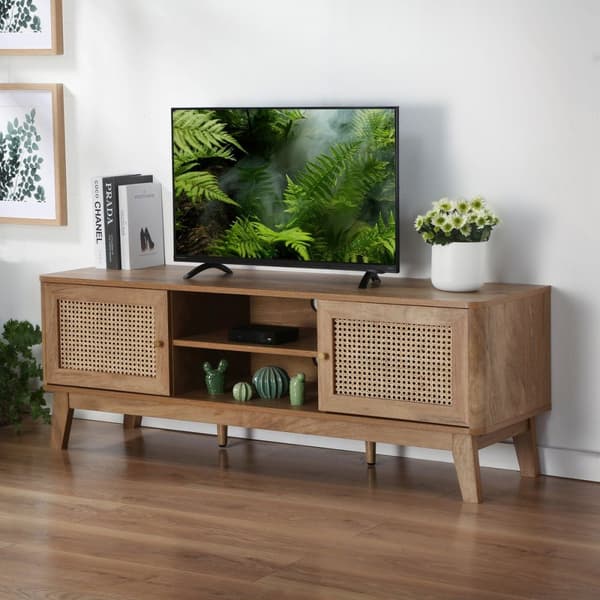 2-dörrars rottingrör TV-enhet L140 cm - PALMO