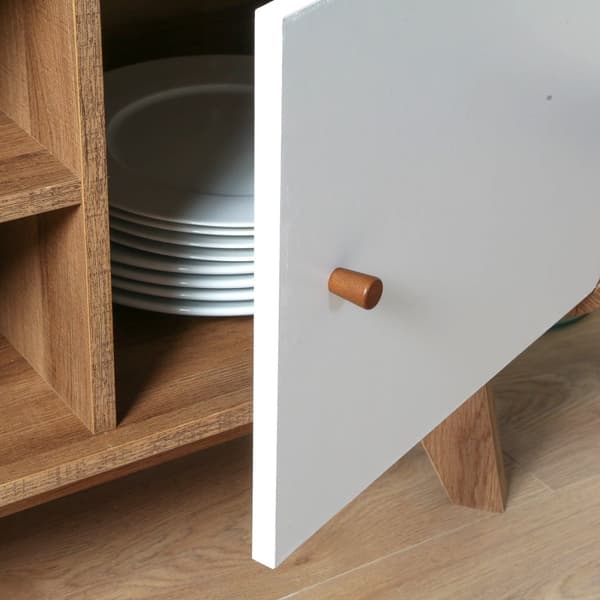 TV-skåp med 2 dörrar och 2 nischer L128,5 cm - ALBURA