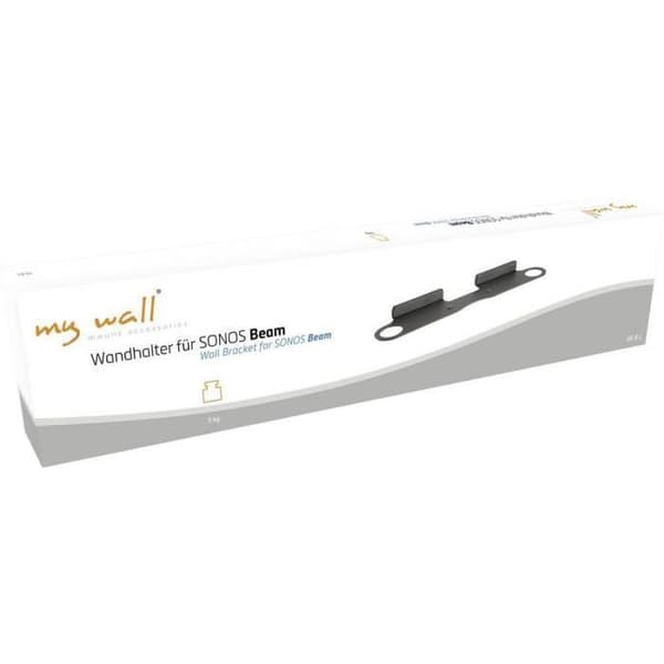 Svart styvt väggfäste för högtalare - MY WALL - för Sonos Beam soundbar - Fast