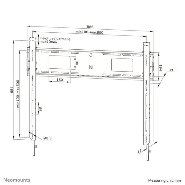 TV-holder Neomounts WL30-750BL18 43"