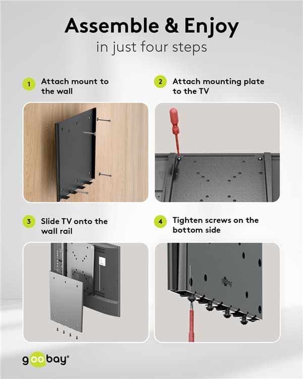 TV-vægbeslag Caravan FIXED (S), sort