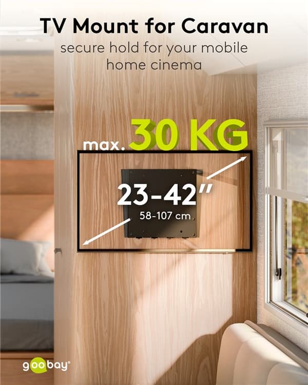 TV-vægbeslag Caravan FIXED (M), sort