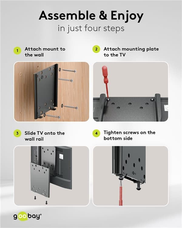 TV-vægbeslag Caravan FIXED (M), sort