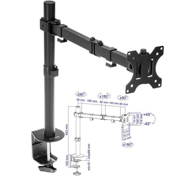 TooQ DB1032TN-B Monitor Bordsställ 13'-32' 8 Kg Svart