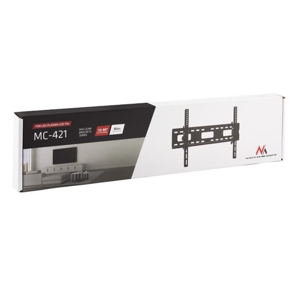 Maclean TV MC-421 Vægmonteringsbeslag 32"-90" VESA 600x400 80 kg Vip Universal Justerbart vaterpas tilbehør Flad Slank