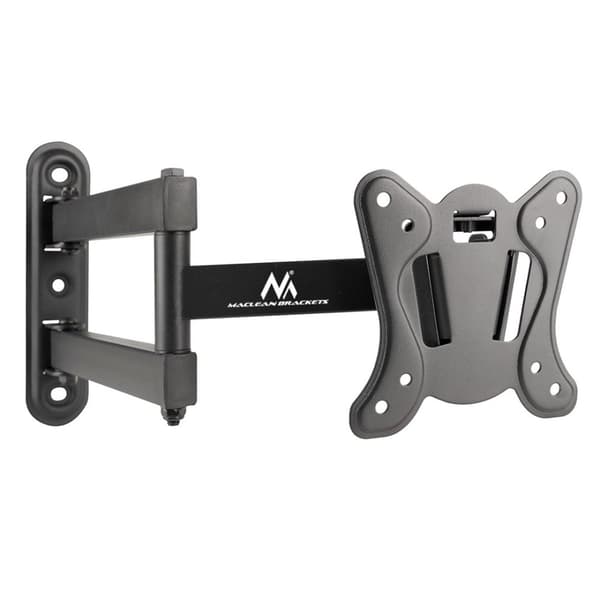 Maclean MC-417 Fuld bevægeligt TV-skærm vægbeslag 13-32" 30 kg maks. VESA 100x100 sort pulverlakeret universalbeslag justerbar vægafstand roterende v