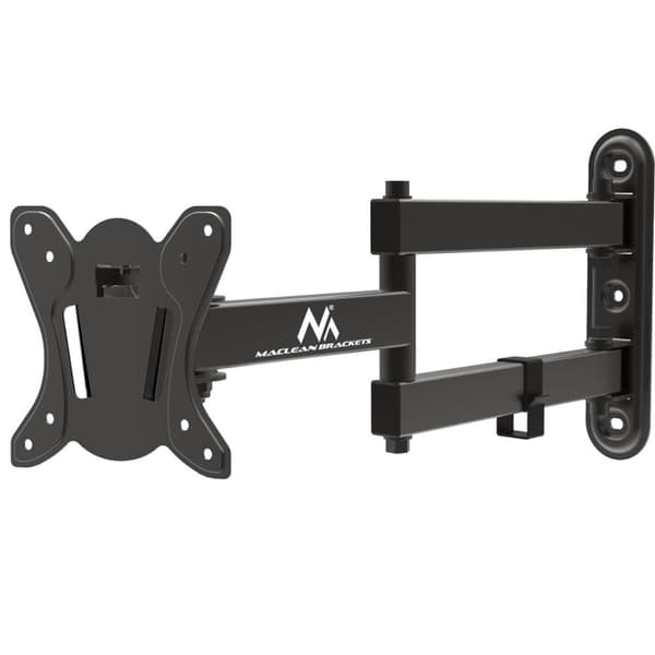 Maclean MC-417 Fuld bevægeligt TV-skærm vægbeslag 13-32" 30 kg maks. VESA 100x100 sort pulverlakeret universalbeslag justerbar vægafstand roterende v