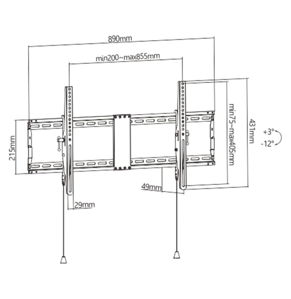 Gembird WM-90T-01 TV-fäste 2,29 m (90") Svart