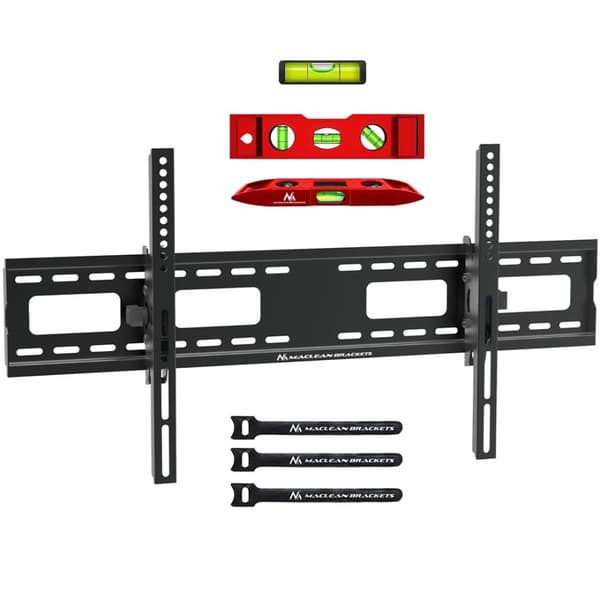 Maclean MC-422 TV Väggfäste Heavy Duty 43"-100" max VESA 800x400 120kg Tiltbar +/-15° Fäste Hållare Hängare med vattenpasstillbehör