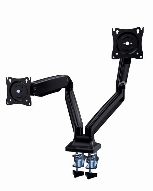 Gembird MA-DA2-03 Full-motion skrivbord 2-skärms monteringsarm, 17”-35”, upp till 10 kg