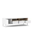 Miniatyrbilde 3 av 10: Roomers TV-bord 1 dør, 3 skuffer, 2 hyller hvit eik dekor struktur.