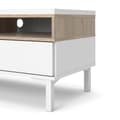 Miniatyrbilde 5 av 10: Roomers TV-bord 1 dør, 3 skuffer, 2 hyller hvit eik dekor struktur.