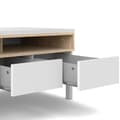 Miniatyrbilde 7 av 10: Roomers TV-bord 1 dør, 3 skuffer, 2 hyller hvit eik dekor struktur.