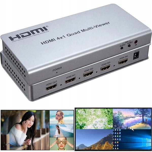 HDMI SPLITTER 4 TILL 1 QUAD MULTI VIEWER SWITCH