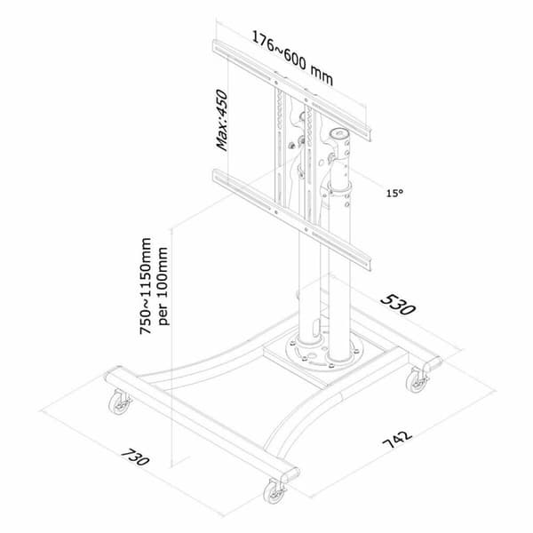 TV-holder Neomounts PLASMA-M1200 27" 70" 42" 50 kg