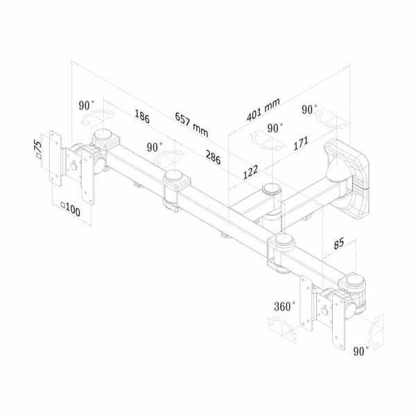 TV-holder Neomounts FPMA-W960D 27" 12 kg 10" 6 Kg