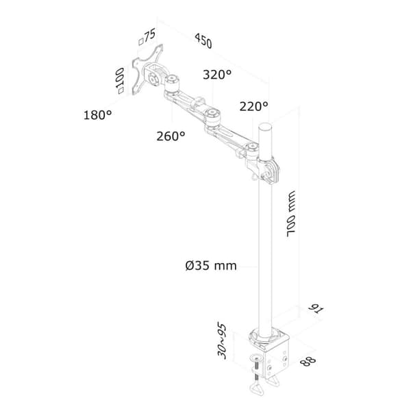 Skærm bord støtte Neomounts FPMA-D935POLE70 10" 30"