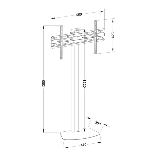 Techly ICA-TR27 TV-teline 139,7 cm (55") Musta