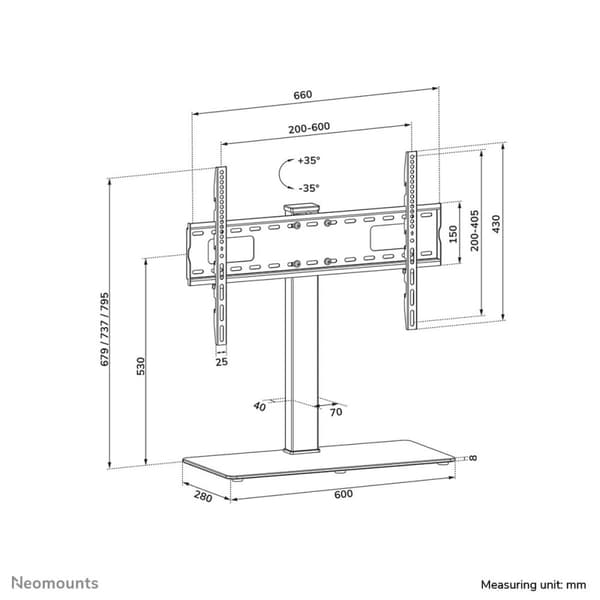 Skærm bord støtte Neomounts DS45-430BL16 70" 37"