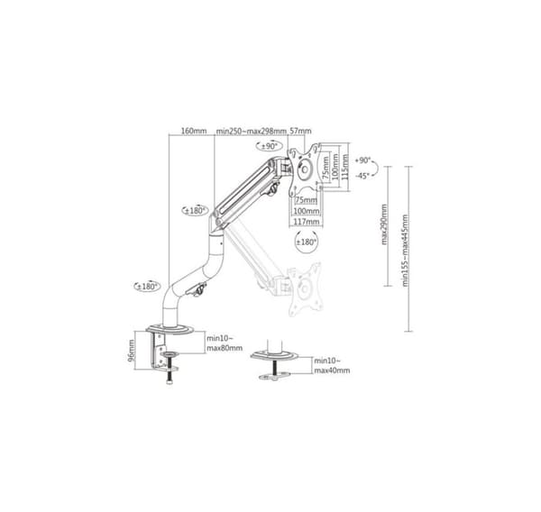 Display acc mounting arm/17-32" ma-da1-02, Gembird