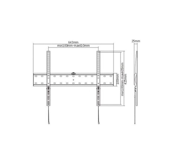 TV till väggfäste 37-70"/wm-70f-01, Gembird