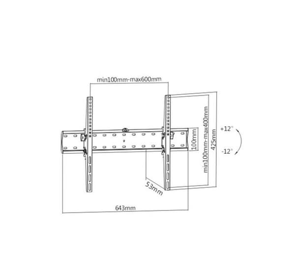 TV-sarja acc seinäteline 37-70"/wm-70t-02, Gembird