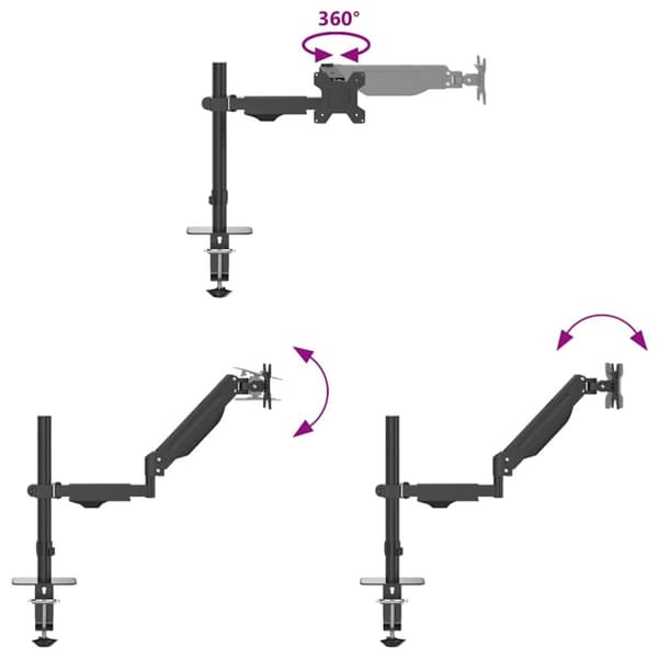 vidaXL skærmholder maks. 27" gasfjeder 10 kg
