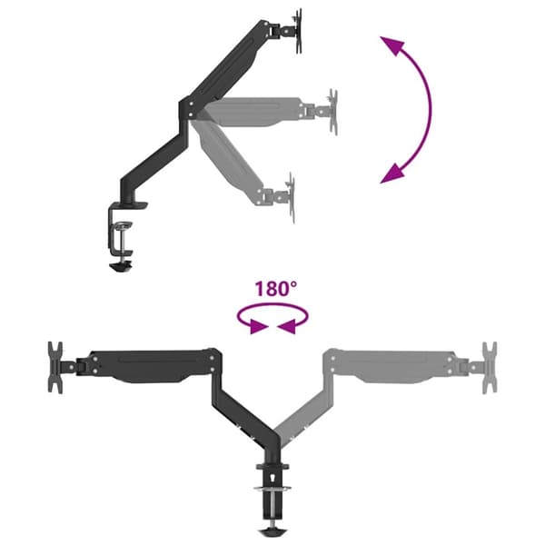 vidaXL skærmholder maks. 27" gasfjeder 10 kg