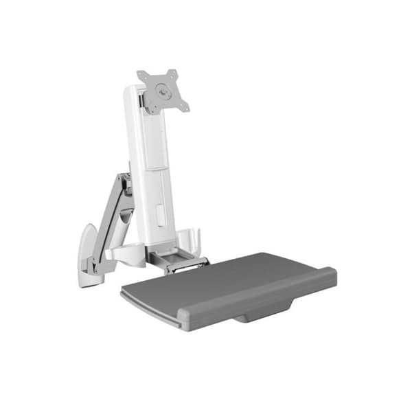 ICY BOX IB-MS600-W monteringsfäste för LCD-skärm/tangentbord/mus - 8 kg - 61 cm (24") - Grå, Silver, Vit Grå, Silver, Vit