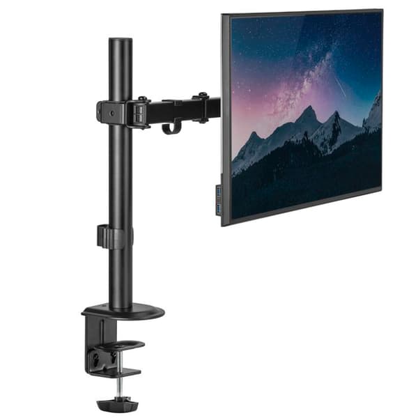 Maclean skrivbordsfäste för LCD-skärm, 17-32", 9 kg, VESA 75x75 och 100x100 dubbelarm, MC-753N