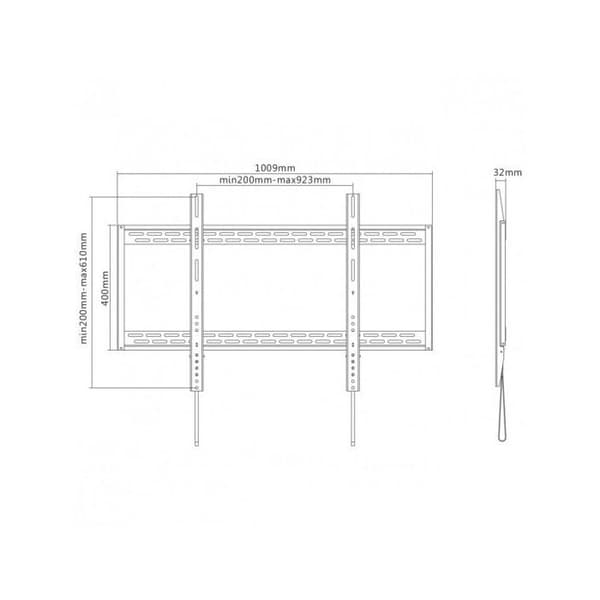 AISENS WT100F-067 fast väggfäste för 60-100' TV upp till 130 kg