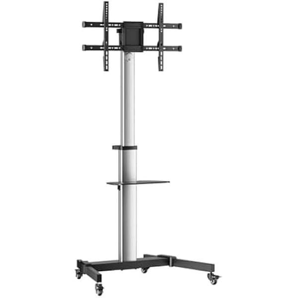 Golvstativ med hjul AISENS FT86TRE-197 för Monitor/TV 37-86 Svart-Silver Svart, Silver