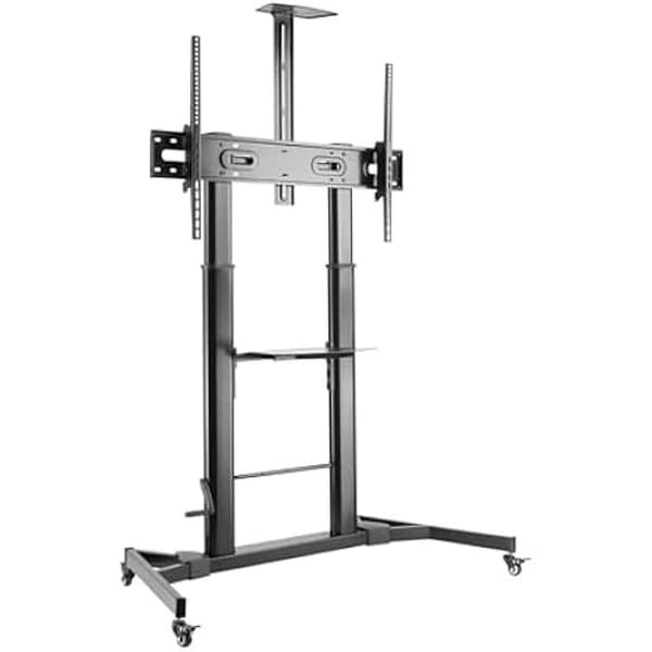 Ekologiskt golvstativ med hjul och vev för 60"-100" TV - AISENS - FT100TE-171 - VESA 1000x600mm Svart