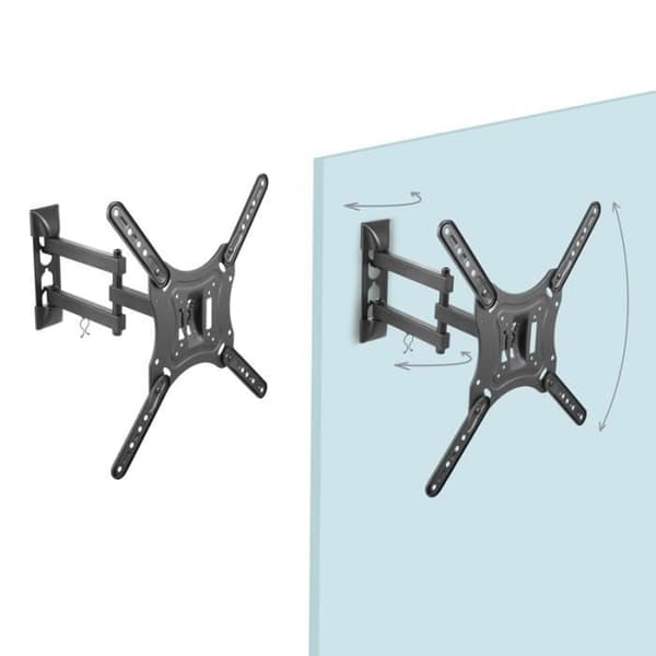 TooQ platt väggfäste - Utdragbart 40cm - VESA 400x400 - 30kg max - Svart