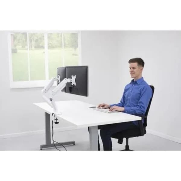 Fellowes dubbel monitorarm - Platinum Series - Vit - Tiltbar - För 32"-65" skärmar