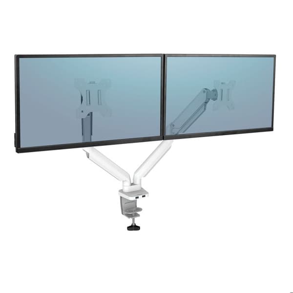 Fellowes dubbel monitorarm - Platinum Series - Vit - Tiltbar - För 32"-65" skärmar Vit