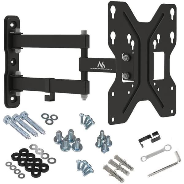 Universal väggfäste LCD LED plasma TV-skärmar Maclean MC-648 skärmar 23-42" 30 kg justerbar vridbar tilt fixtation me... Svart
