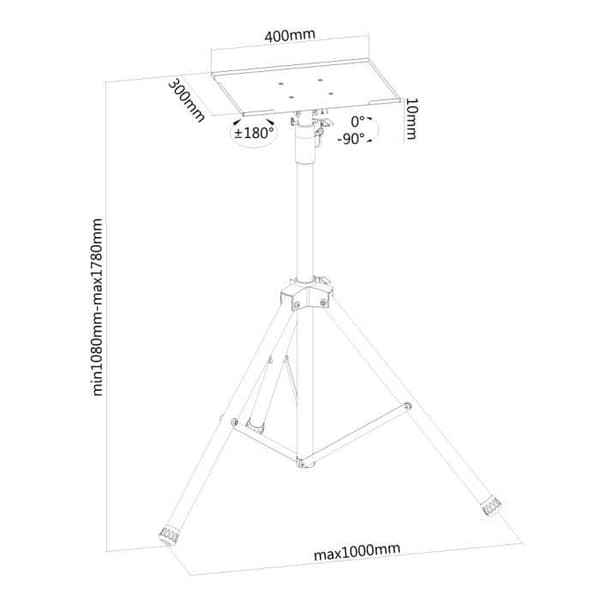 Pied - NEWSTAR - NS-FS200BLACK - Svart - 10"-32" - Max. belastning 15 kg