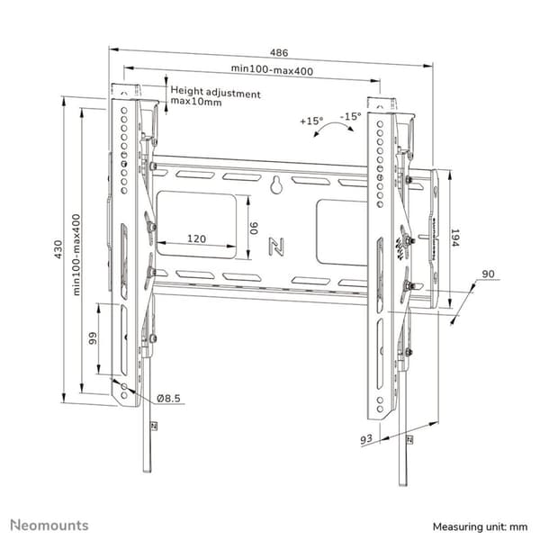 TV-holder Neomounts WL35-750BL14 32" 75" 100 kg