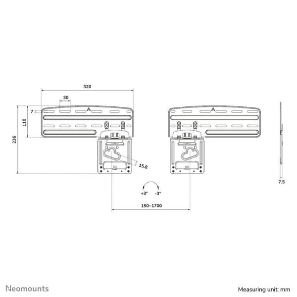 TV-holder Neomounts WL30-265BL1 43" 60 Kg