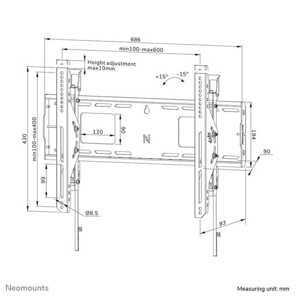 TV-fäste Neomounts WL35-750BL16 42" 86"