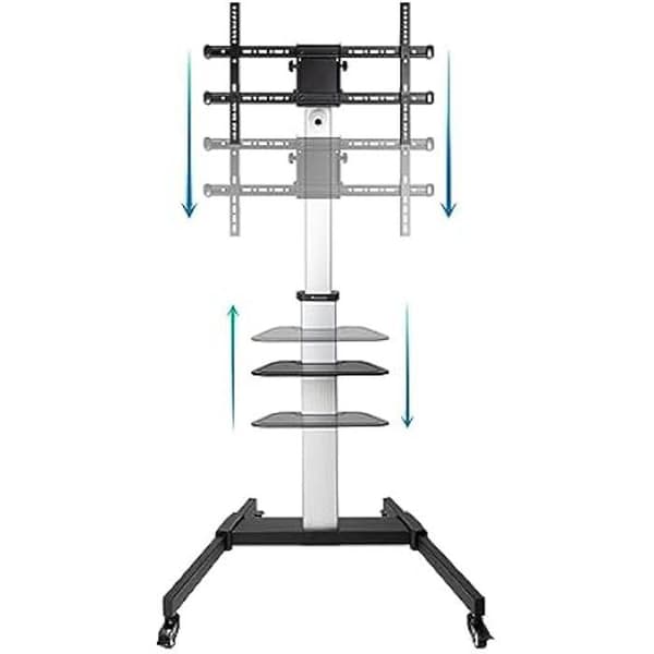 Hera golvstativ i aluminium med hjul för skärmar från 37" till 86" - TOOQ FS1886M-B