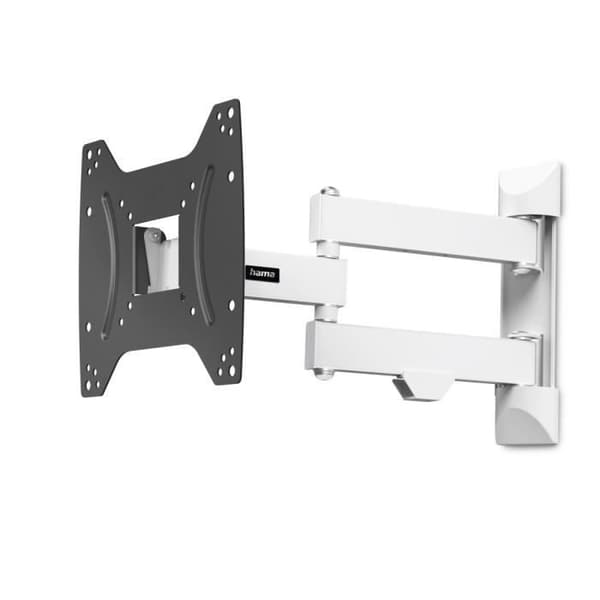 Stöd för TV-mur, svängbar, teleskopisk, 122 cm (48"), upp till 20 kg Svart, Vit