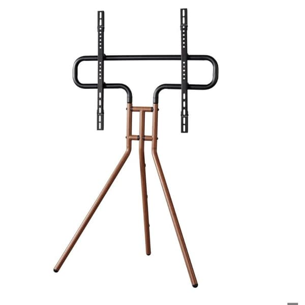 Socle TV "Design chevalet", 191cm (75"), höjd variabel, askträ, valnöt