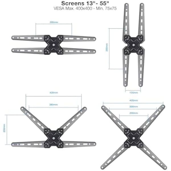 Tiltande och roterande väggfäste för 13"-55" skärmar - TOOQ LP1356TN-B
