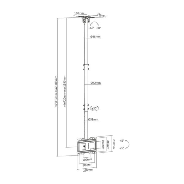 TV-holder Aisens CT43TSE-053 23-42" 50 kg