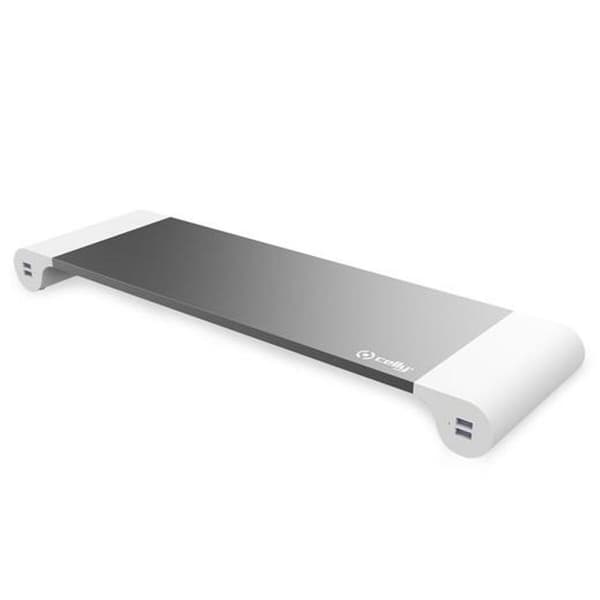 Näytön pöytätuki Celly SW HUB USB x 4 27" Valkoinen Harmaa Valkoinen