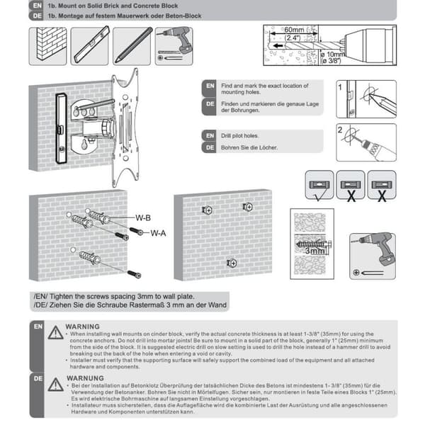 Bordfäste för Skärm MacLean MC-501B 23" 42"